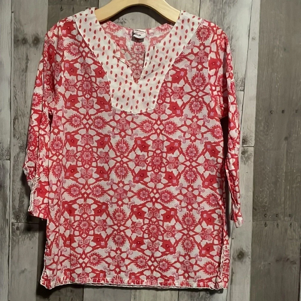 Girls Rikshaw Design Long-Sleeve Tunic Coverup